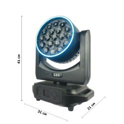 Световая голова Led Wash 19*15w Ring RGBW + Zoom размеры